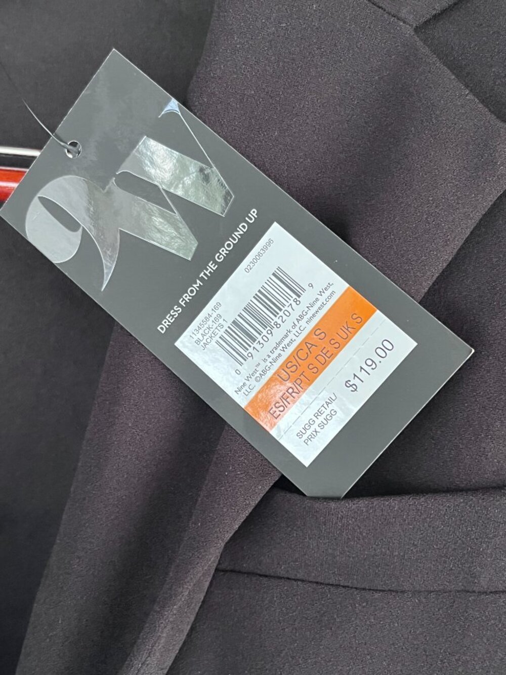 NWT Nine West Black Ruched Sleeve Professional Career Blazer Jacket Size Small - Picture 3 of 4